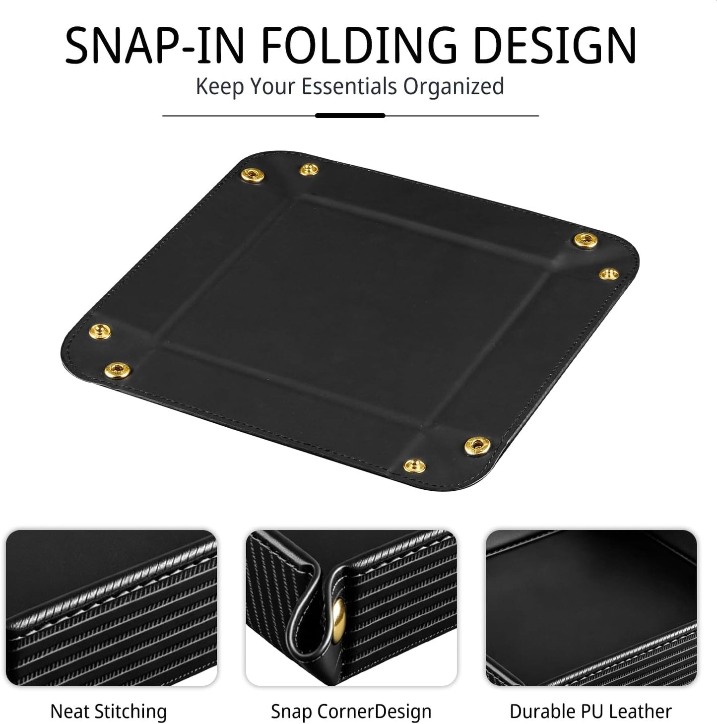 Light Valet Tray for Men / Black Rome