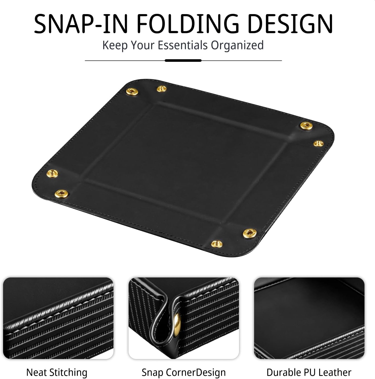 Light Valet Tray for Men / Black Rome