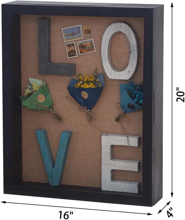 Large Shadow Box 16x20 Extra Deep Shadow Boxes Display Cases, Front Opening Shadow Boxes Bulk with Magnetic Door for