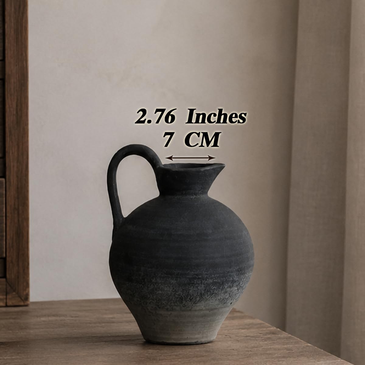 Rustic Home Decor Ceramic Rustic Vase / Black / Shape 1 / 8.86 Inch