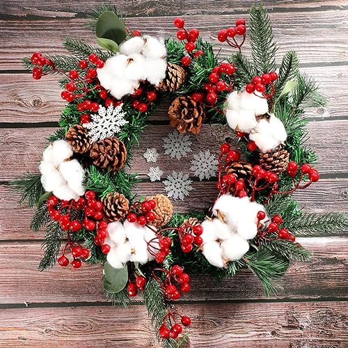 Boao 12 Pcs Christmas Berry Pine Picks, 11 Inch, Pine Cone