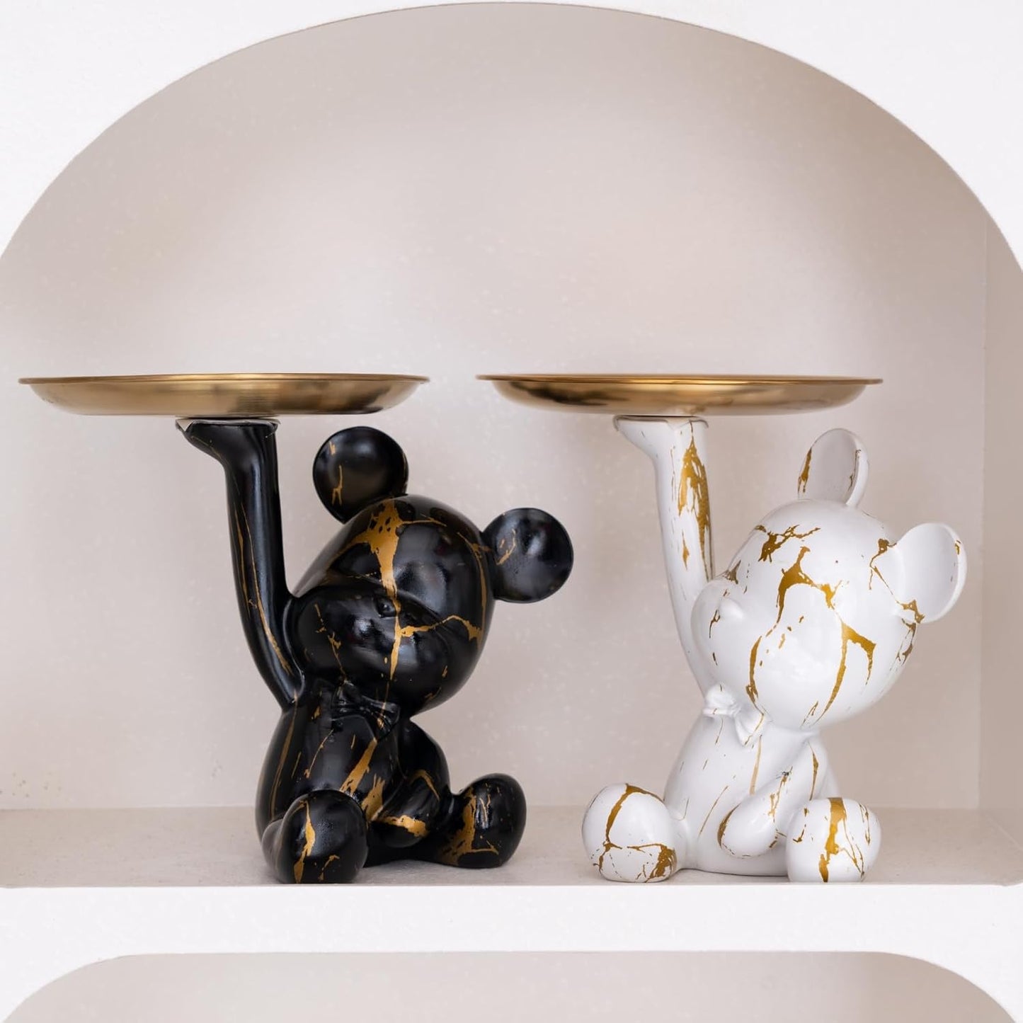 Key Holder Bowl Tray / Black & Gold
