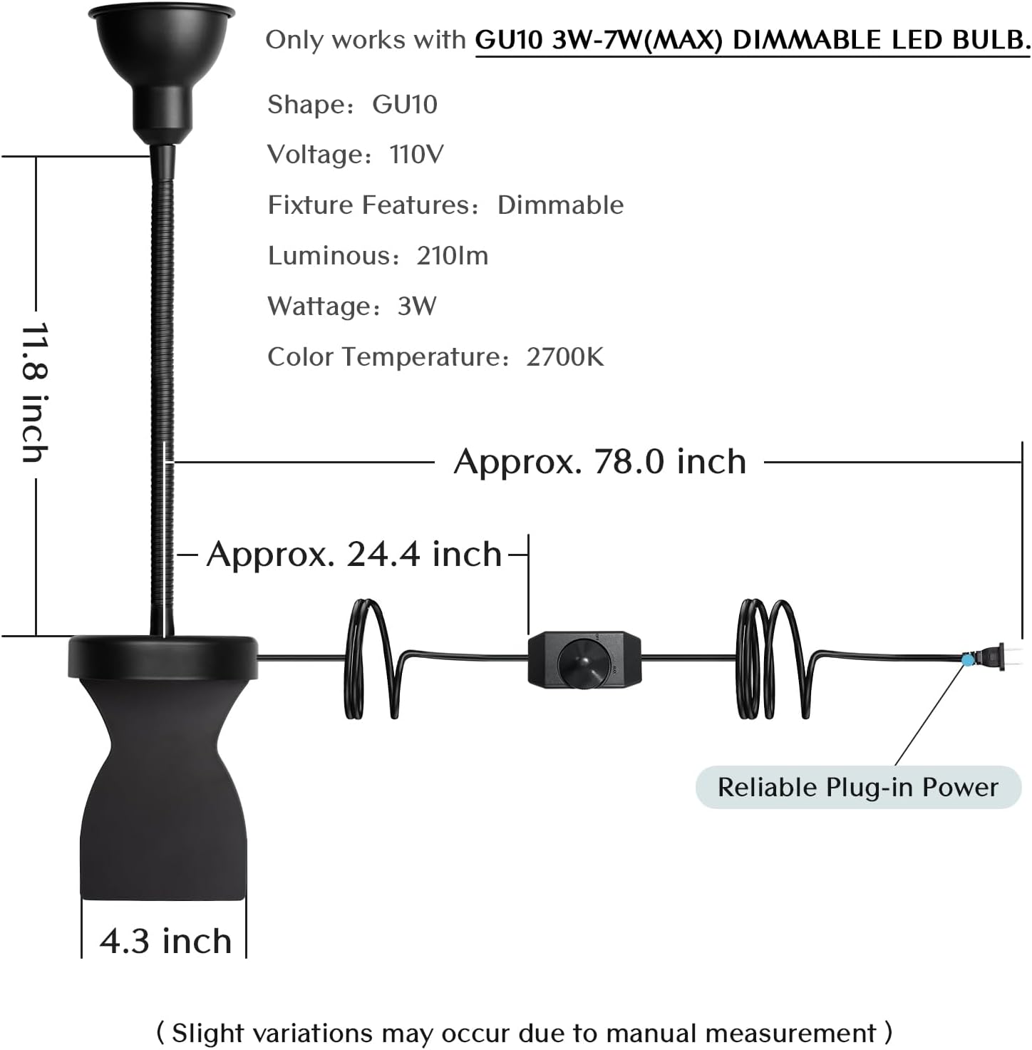 Patented Innovative Design Headboard Reading Light. No Drilling Golden Book Light for Bedtime Reading. Dimmable LED