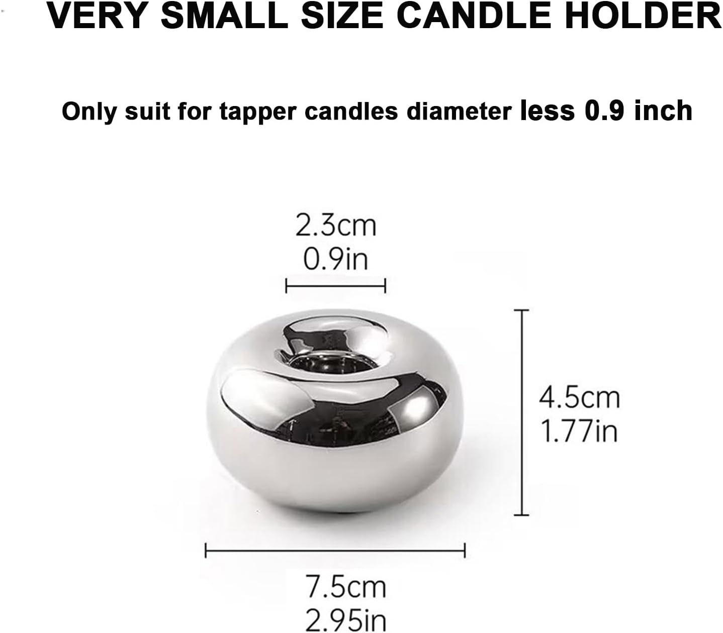 Modern Doughnut Shaped Candlestick Holder / Silver / Set of 2
