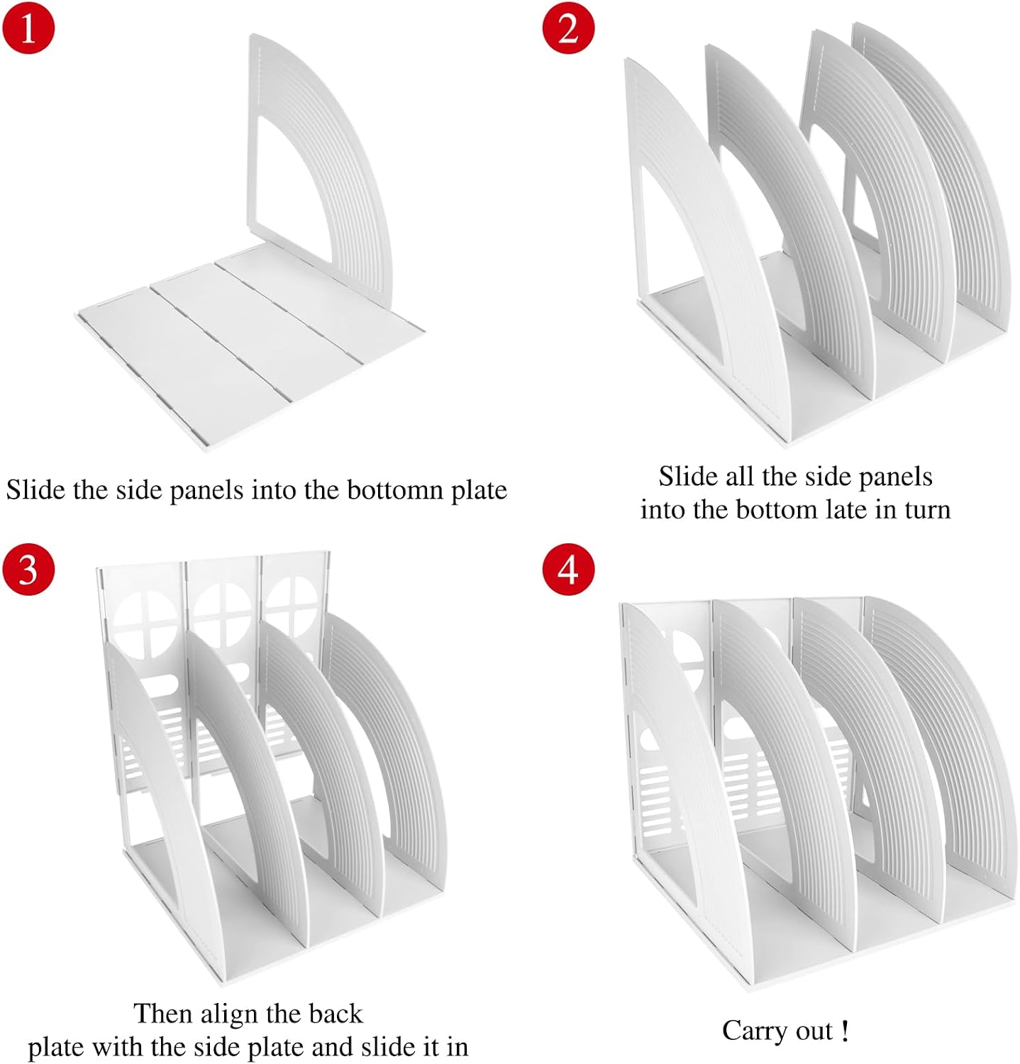 SAYEEC 2Pcs Magazine Holder Plastic File Sorter Binder Holder for Desk Folder Organizer Stand Book Shelf Dividers