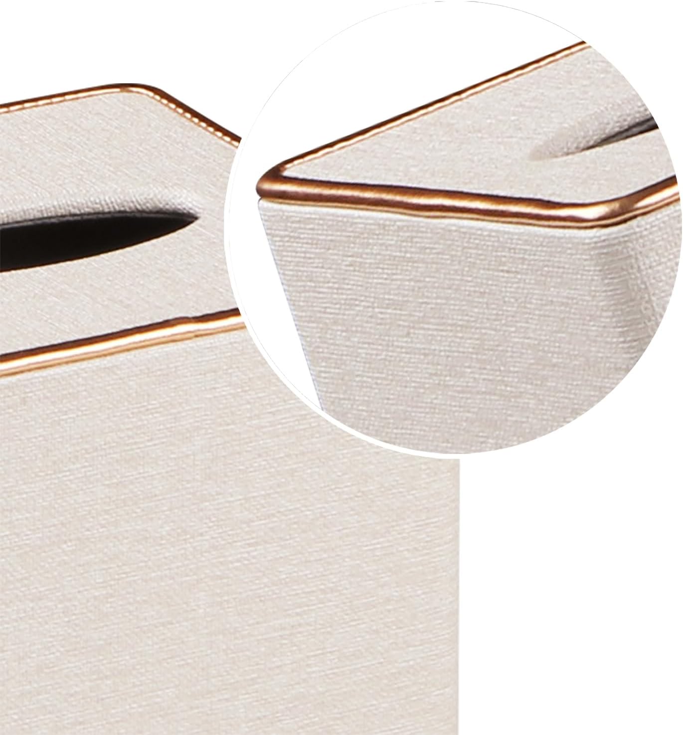 Facial Paper Organizer Table / Beige Linen Texture / Large