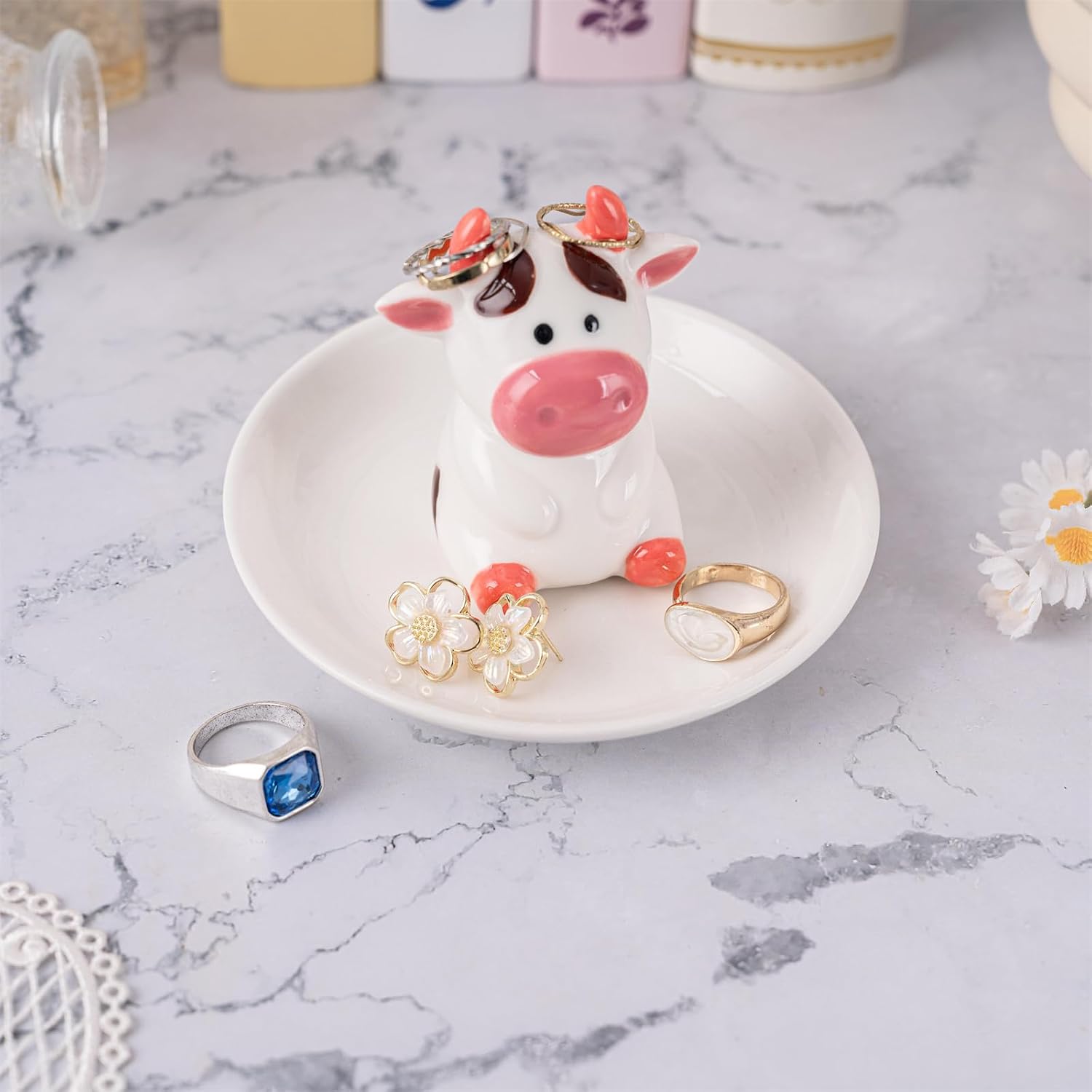 Ring Holder Jewelry Dish / Cow