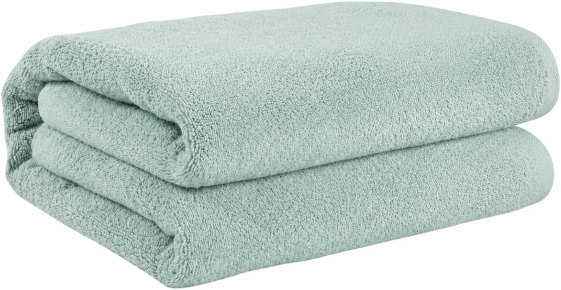 SALBAKOS 100% Turkish Cotton Bath Sheet 40x80 inch (1-Piece Seafoam Green) | Extra Large Jumbo Oversized Bathroom and