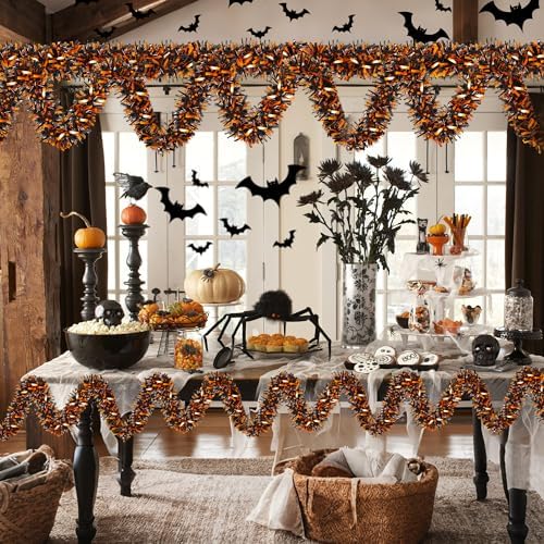 Halloween Decorations, 50FT Halloween Tinsel Garland
