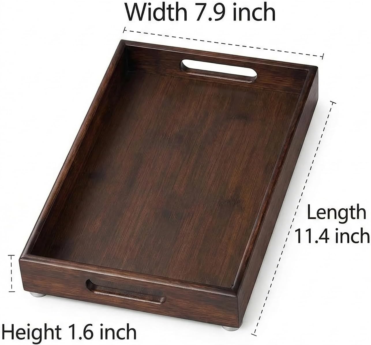 Bamboo Wood Display Tray for Dresser / Vintage / Natural / 11.4 x 7.9
