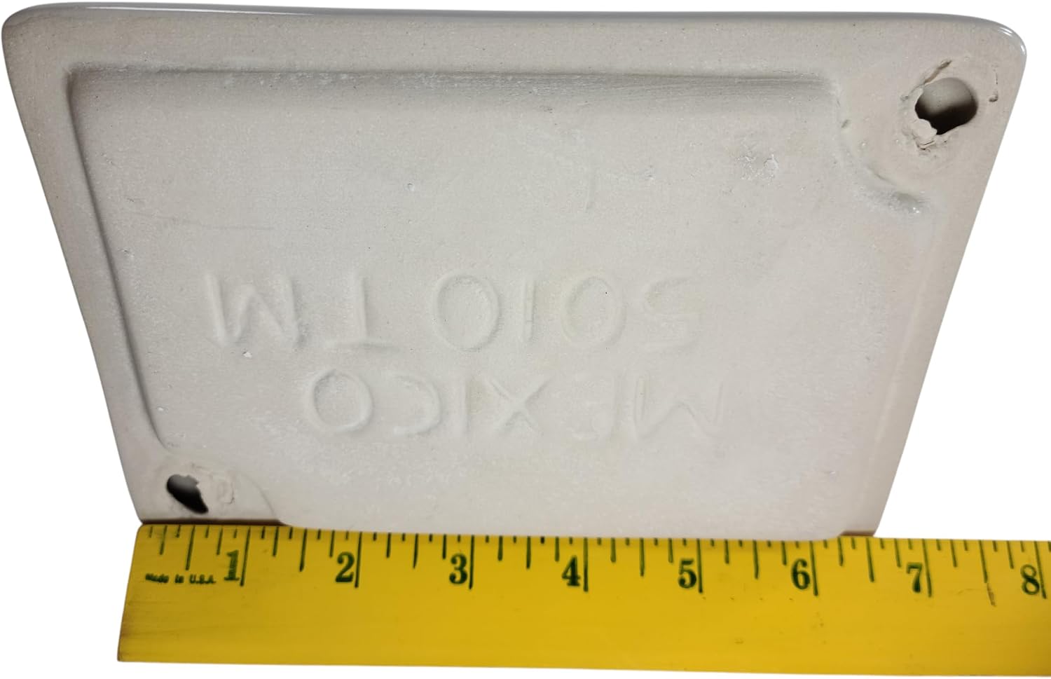 Bone Almond Ceramic Soap Dish Shower Tray Tile in Installation Vintage Mid Century Modern / Beige