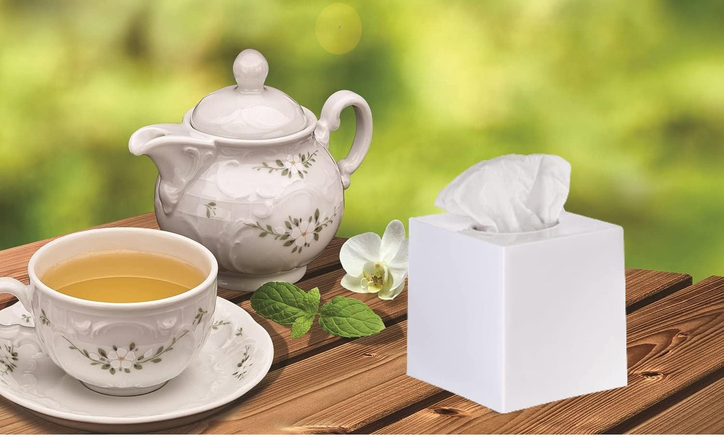 White Tissue Box Cover / 02 White / Set of 2