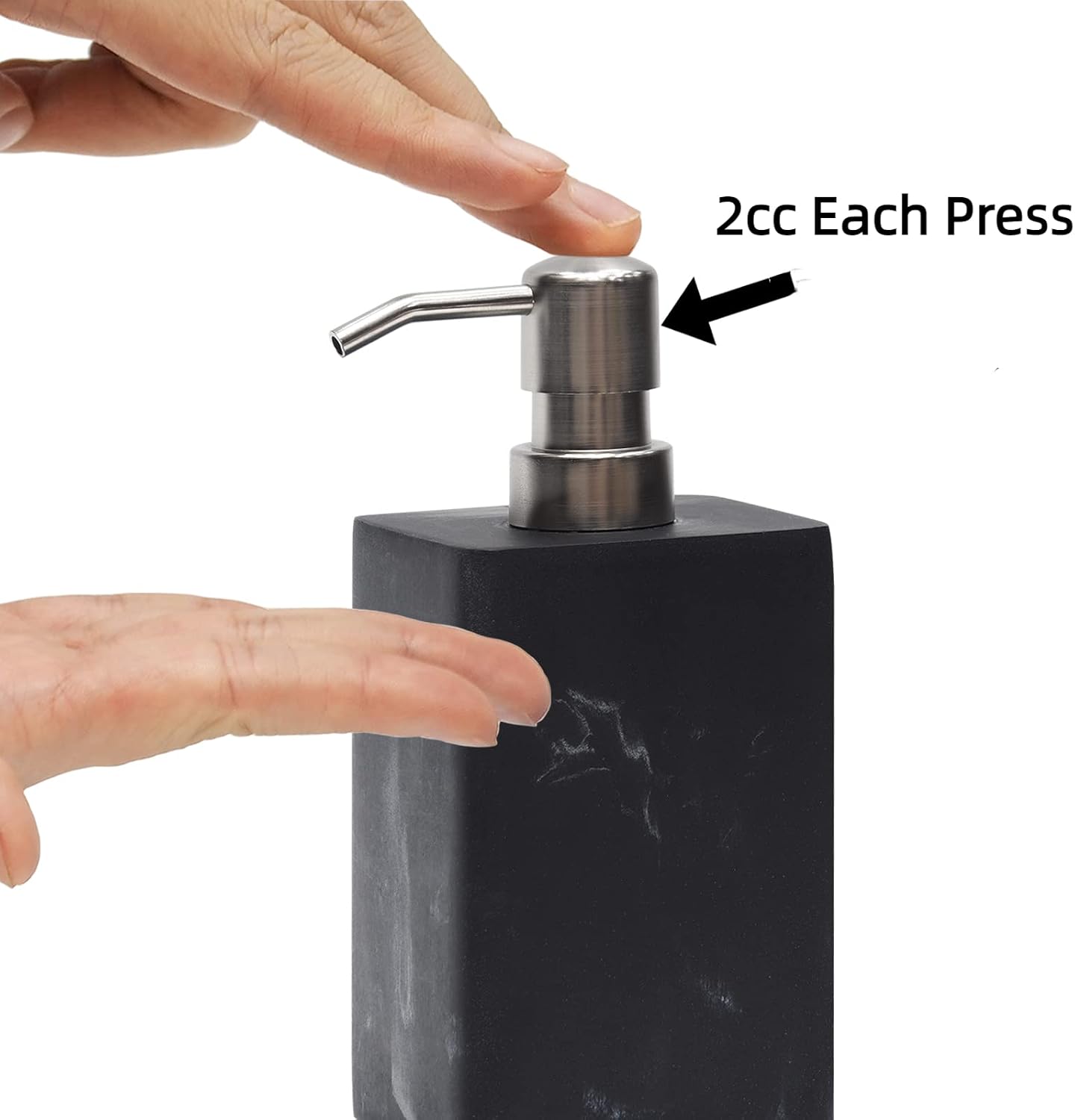 2pcs Hand Soap and Lotion Dispenser Sets for Bathroom Countertop,Black Marble Texture Resin Stone Liqiud Dish Soap
