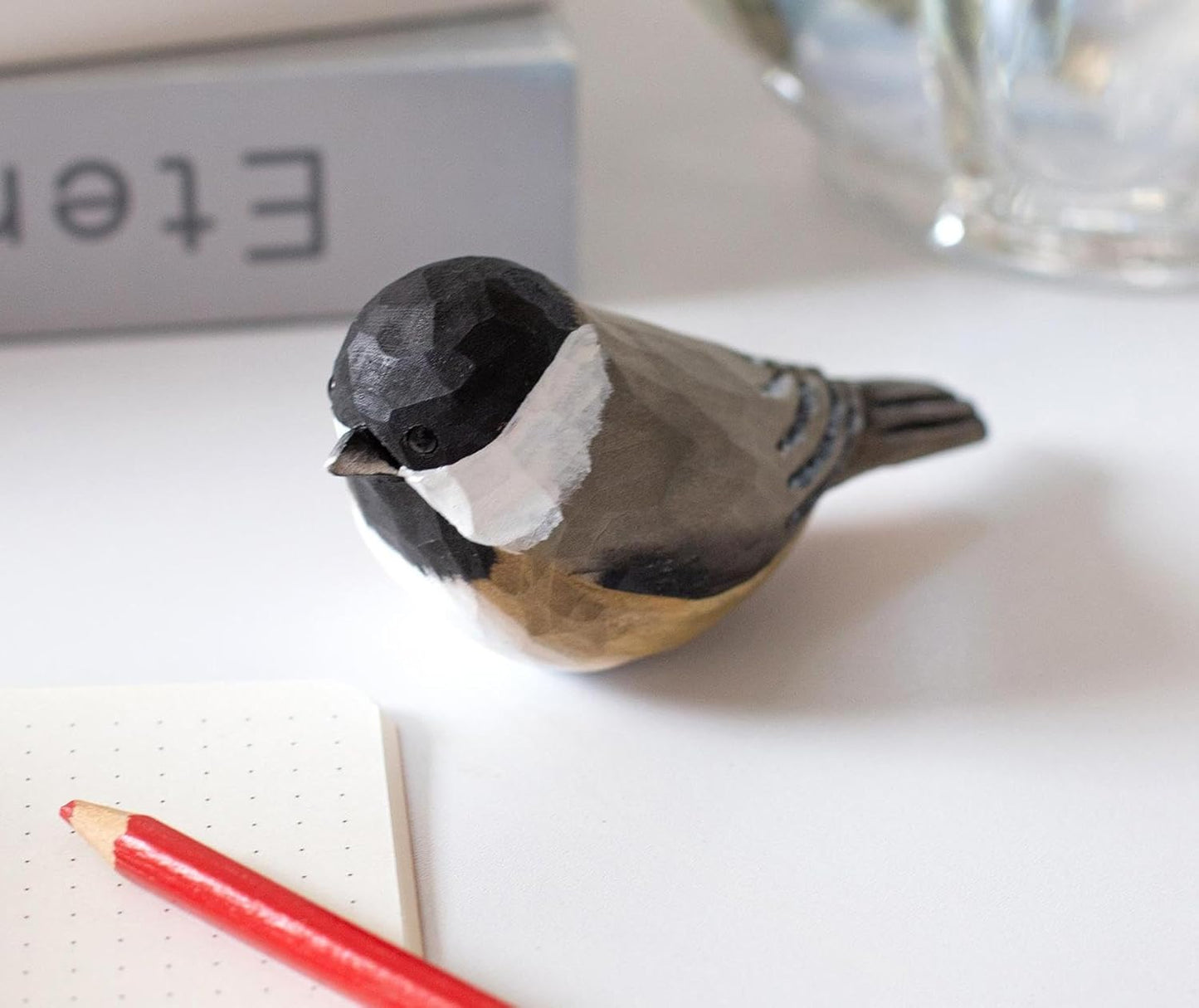 Handmade Bird Figurine / Black-capped Chickadee