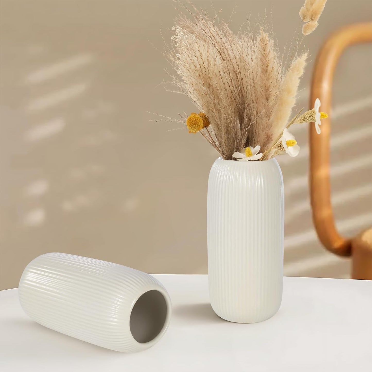 Ceramic Vase for Flowers / Beige