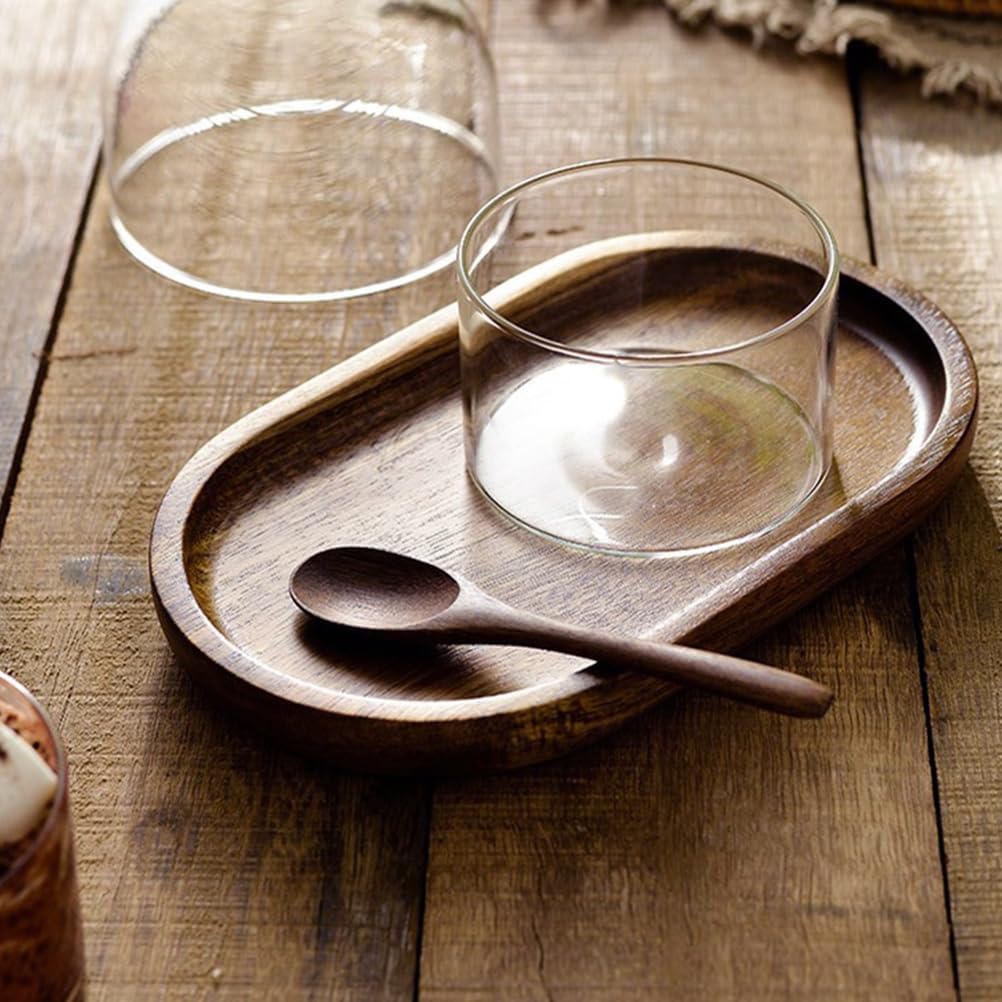 Wooden Serving Trays and Platters Set Oval / Light Coffee Colorx3pcs / 20 x 11.8 x 1.5 / Cmx3pcs
