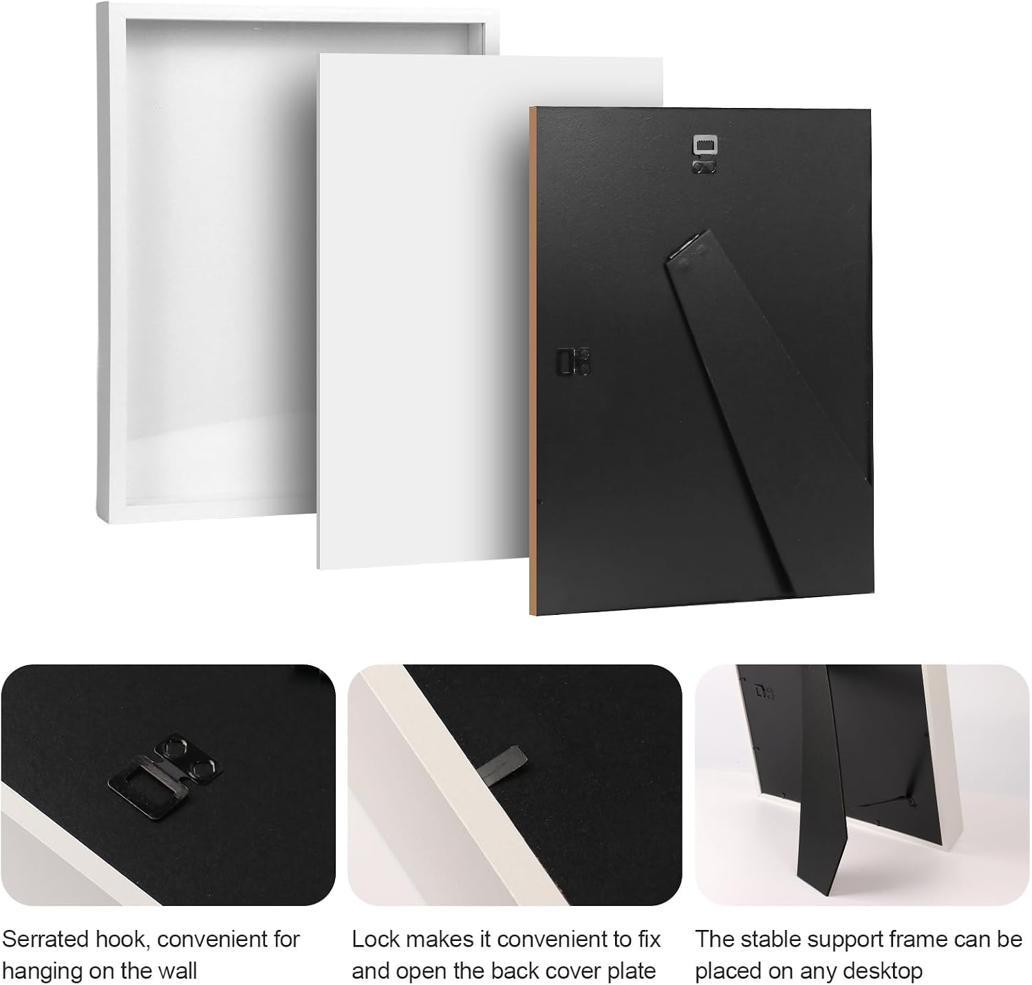 6 Pack Shadow Box Frame - 1.2" Deep 3D Picture Frame (White, 5"x5") | Shadow Boxes for Mothers Day & Wedding Keepsakes