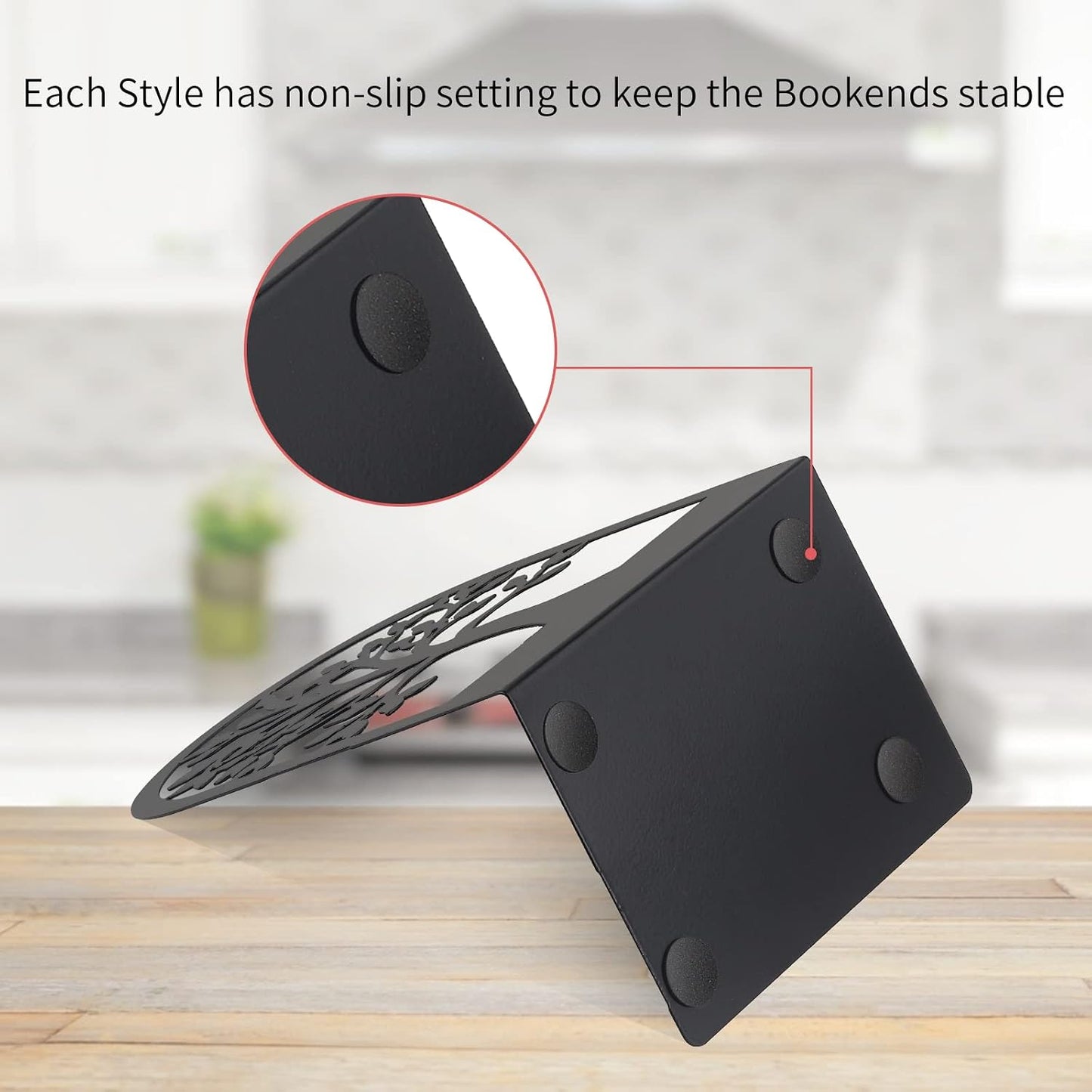 3Pairs Metal Bookends / Black