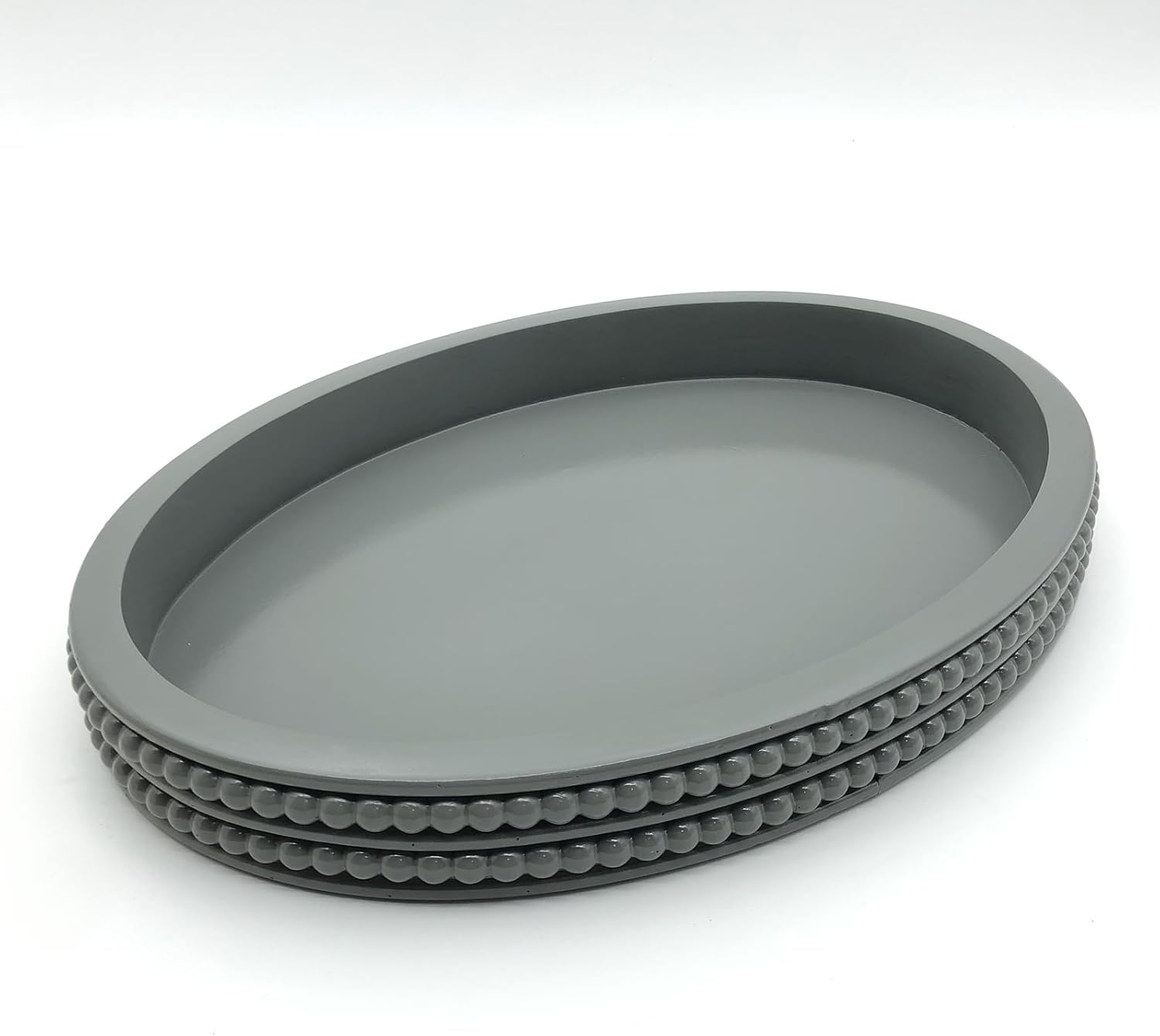 Oval Wooden Tray / Gray
