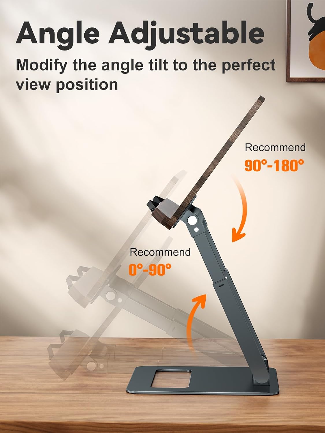 Tounee Book Stand, Telescopic Book Holder Stand, Adjustable Height Pull Out Design Ergonomic Cookbook Stand with