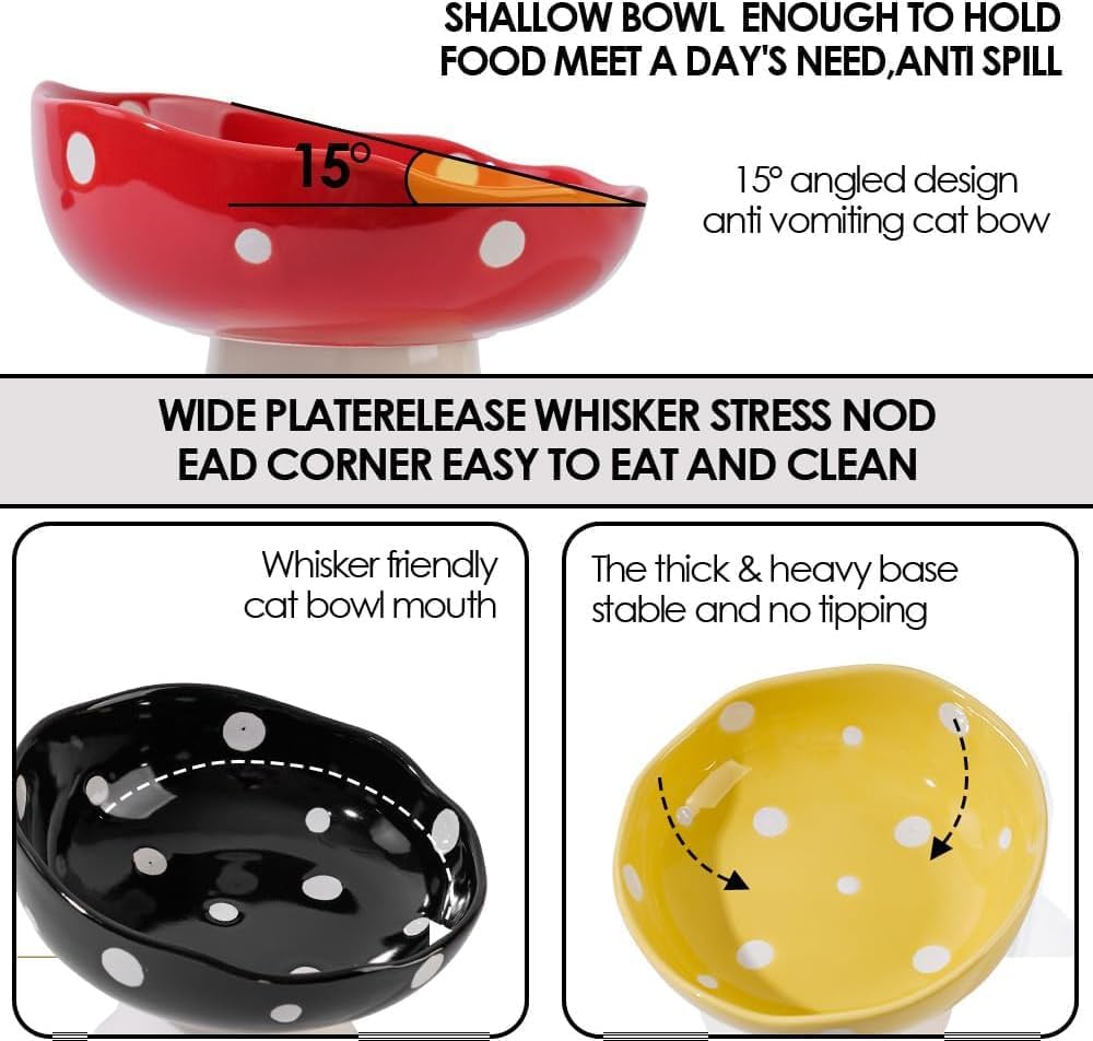 Elevated Ceramic Bowl for Cats / Purple