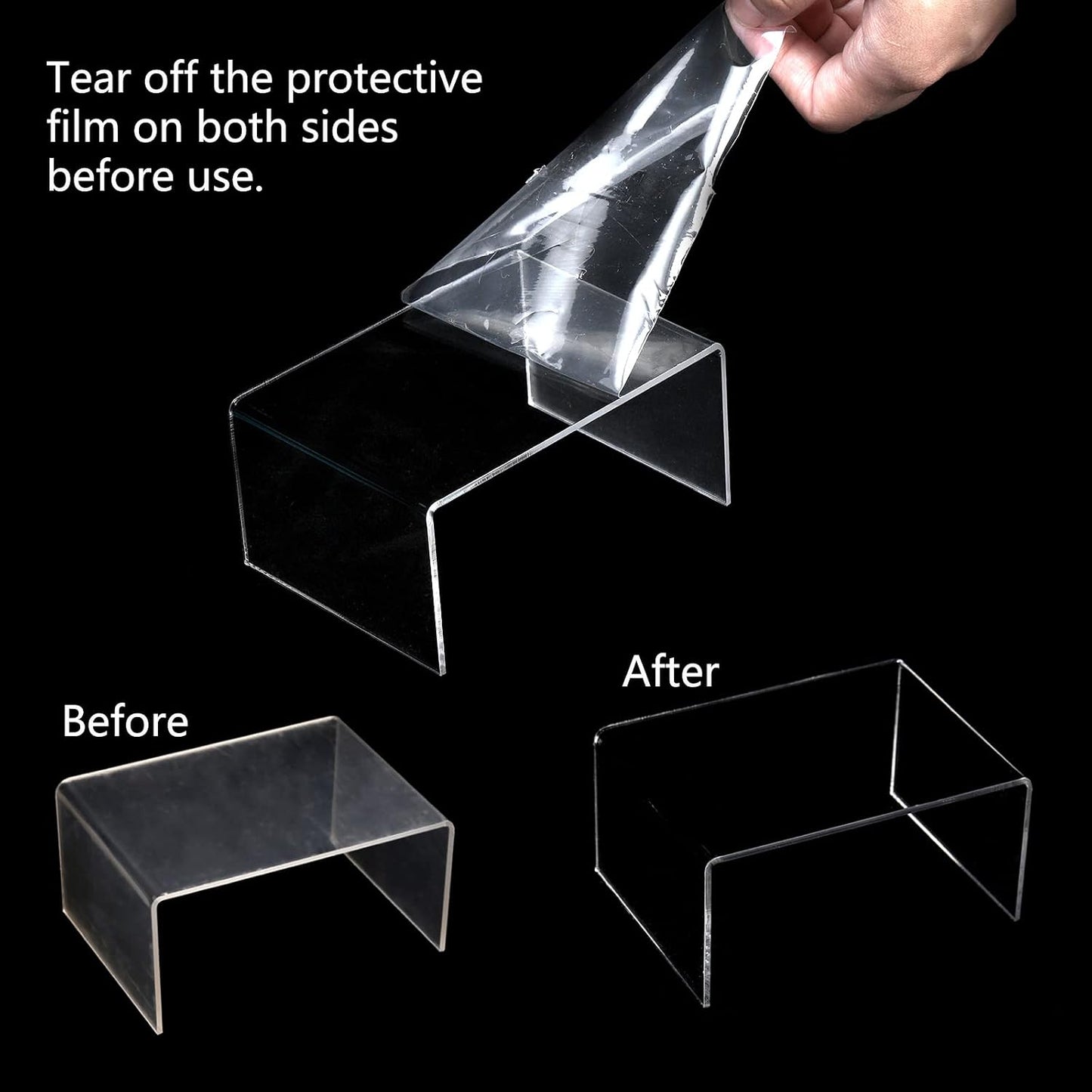 Display Stand for Figures / Clear / 4.4 x 3.2 x 2.2 / Set of 16