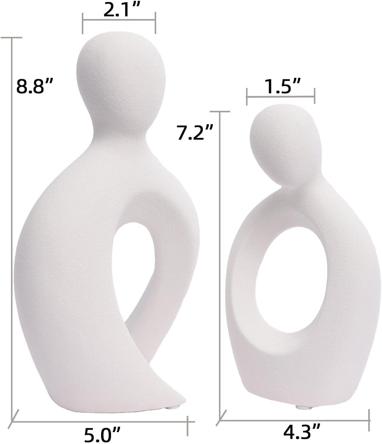Abstract Lover Statue / White