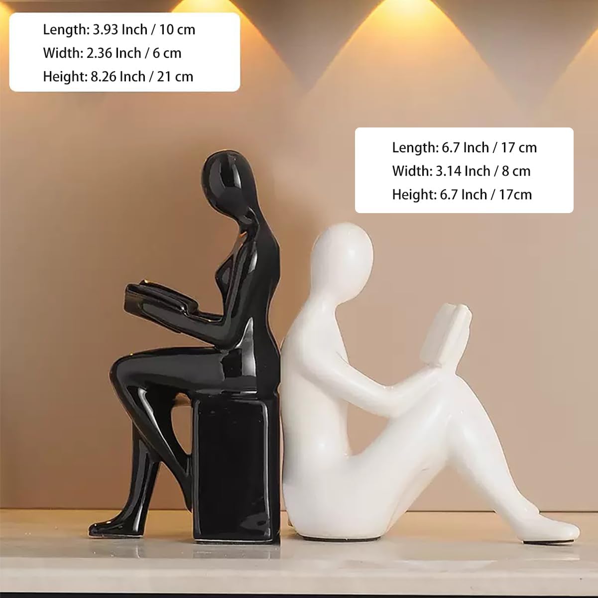Ceramic Book Ends / White and Black