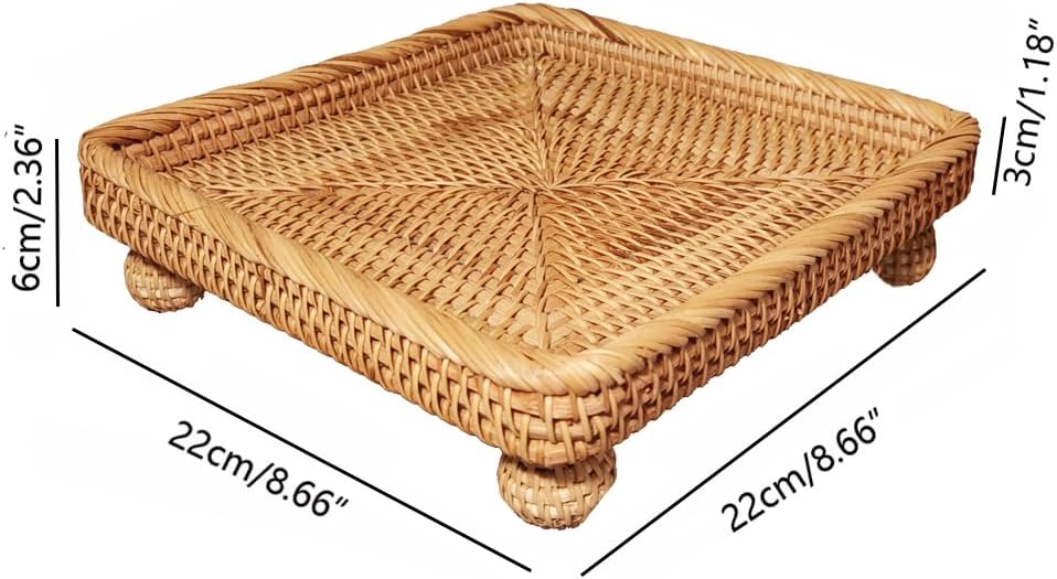 Small Items Serving Basket Vanity Tray / 9" Square