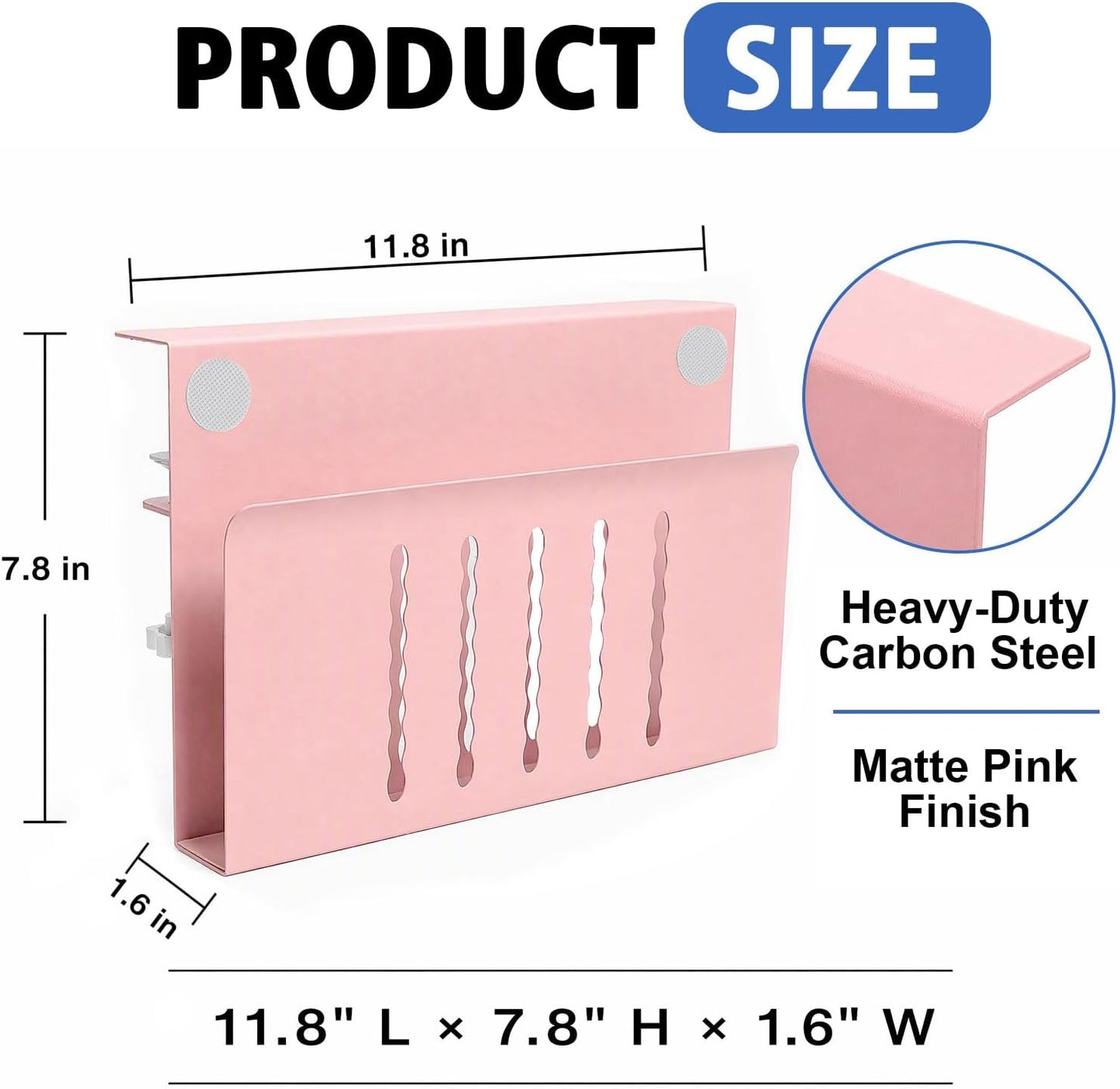 LUKETURE Desk Side Storage Laptop Holder No Drill Clamp On Organizer | Steel Side Desk Organizer, Clamp on Laptop Mount