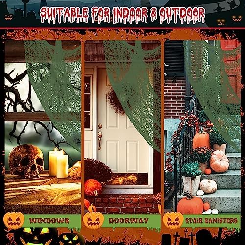 Riare 6pcs Halloween Creepy Cloths, Halloween Fabric Yard Outdoor Decor