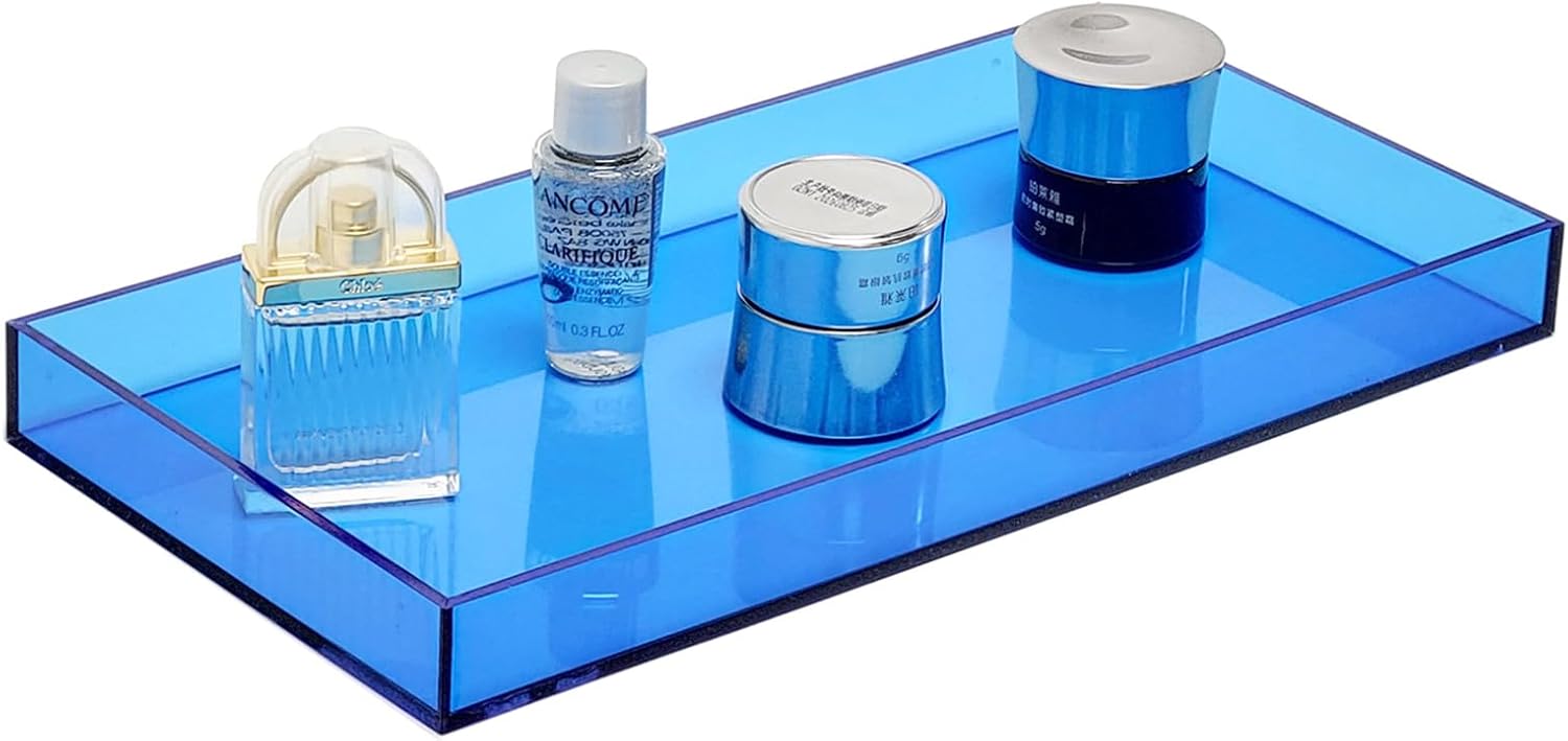 Acrylic Tray Bathroom Tray for Countertop / Blue