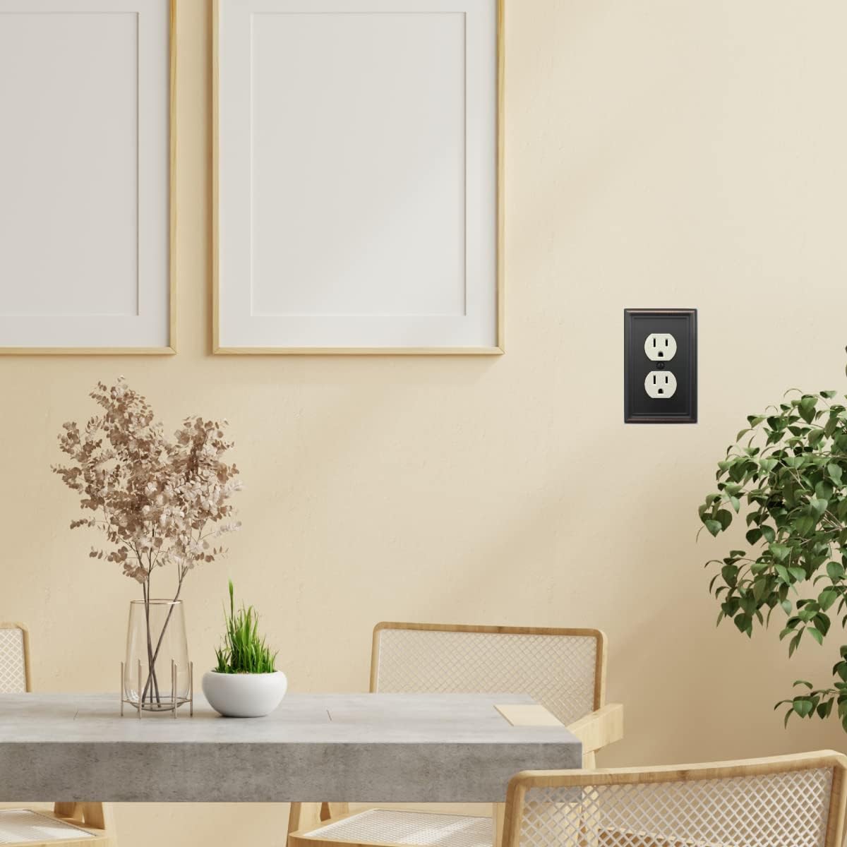 OKAWYC Single Duplex Outlet Light Switch Cover Luca Metal Wall Plate, 6-Pack Aged Bronze 1 Gang, Oil Rubbed Bronze for