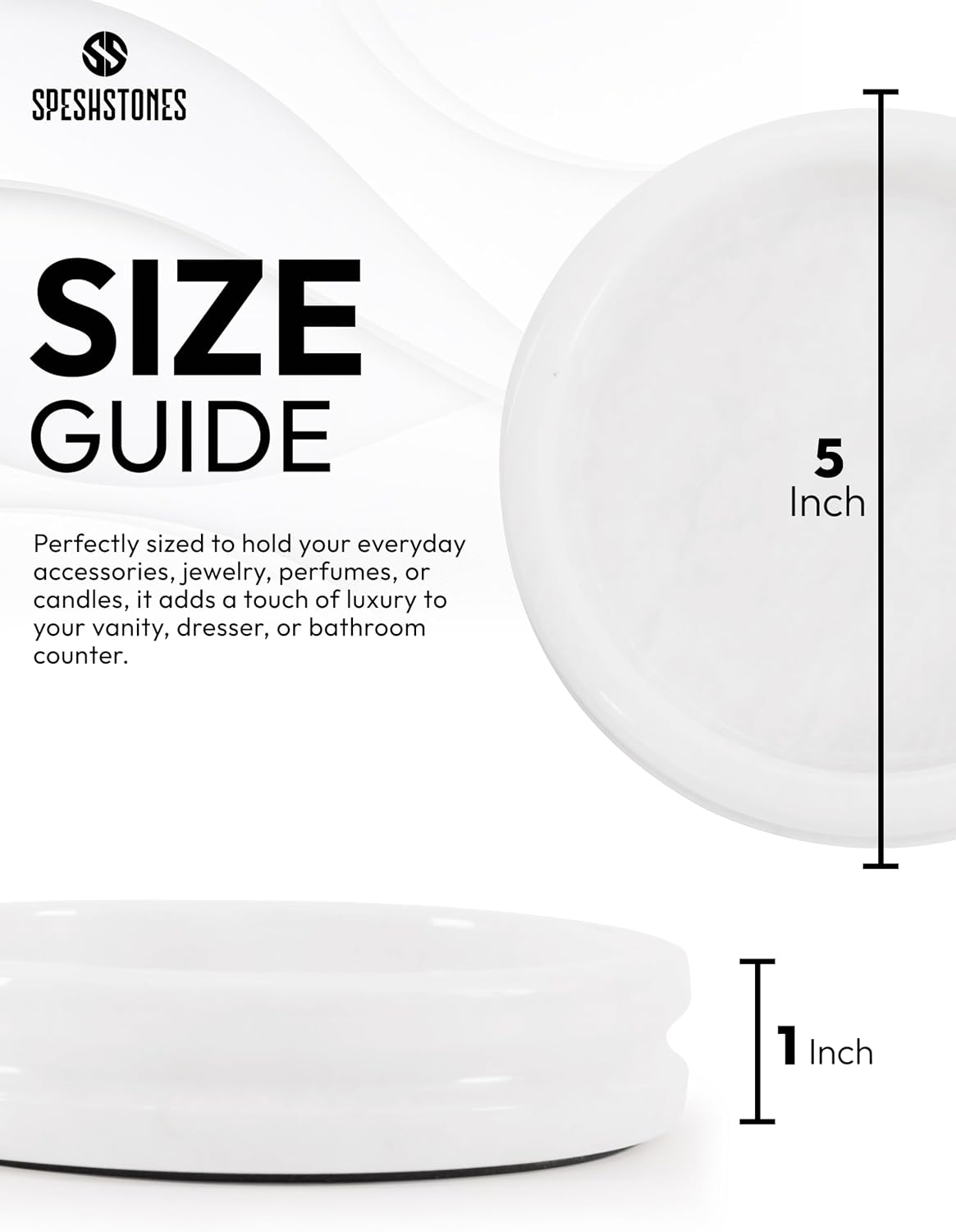Key Tray / Candle & Trinket Dish / White / 5 Inch