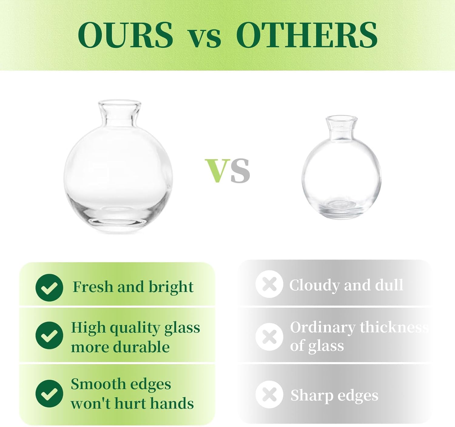 Glass Bud Vases / 4sets / Clear / Set of 12