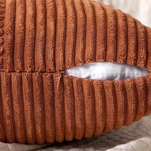 MIULEE Fall Rust Decorative Lumbar Throw Pillow Covers 12x20 Inch 2 Pack