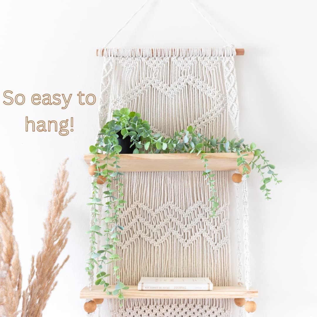 Boho Shelves / Wall Plant Hanger Shelves / 3 Tier