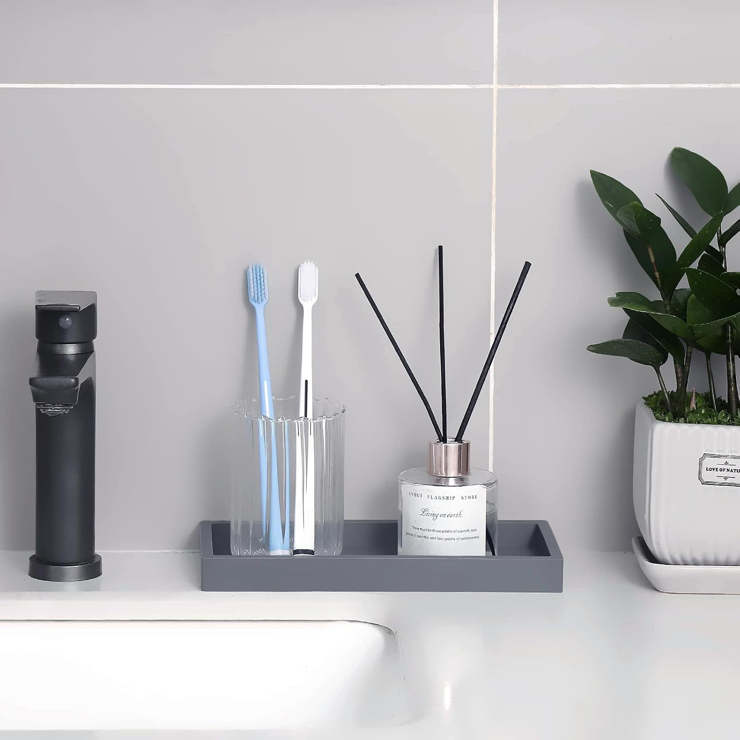 Slicone Vanity Trays / Gray / 9.8 x 4.7