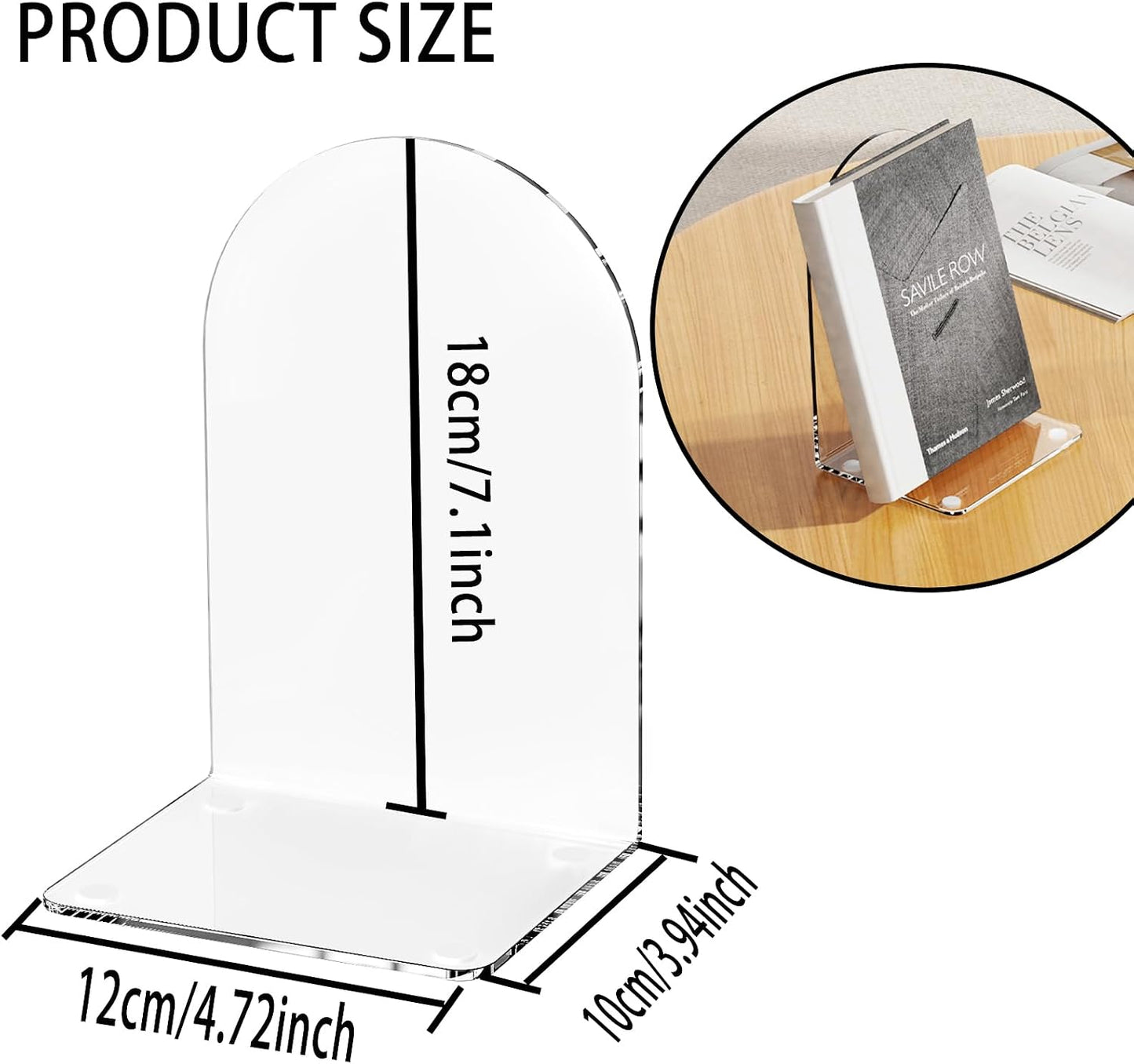 Acrylic Book / Bookends / Clear / Set of 16