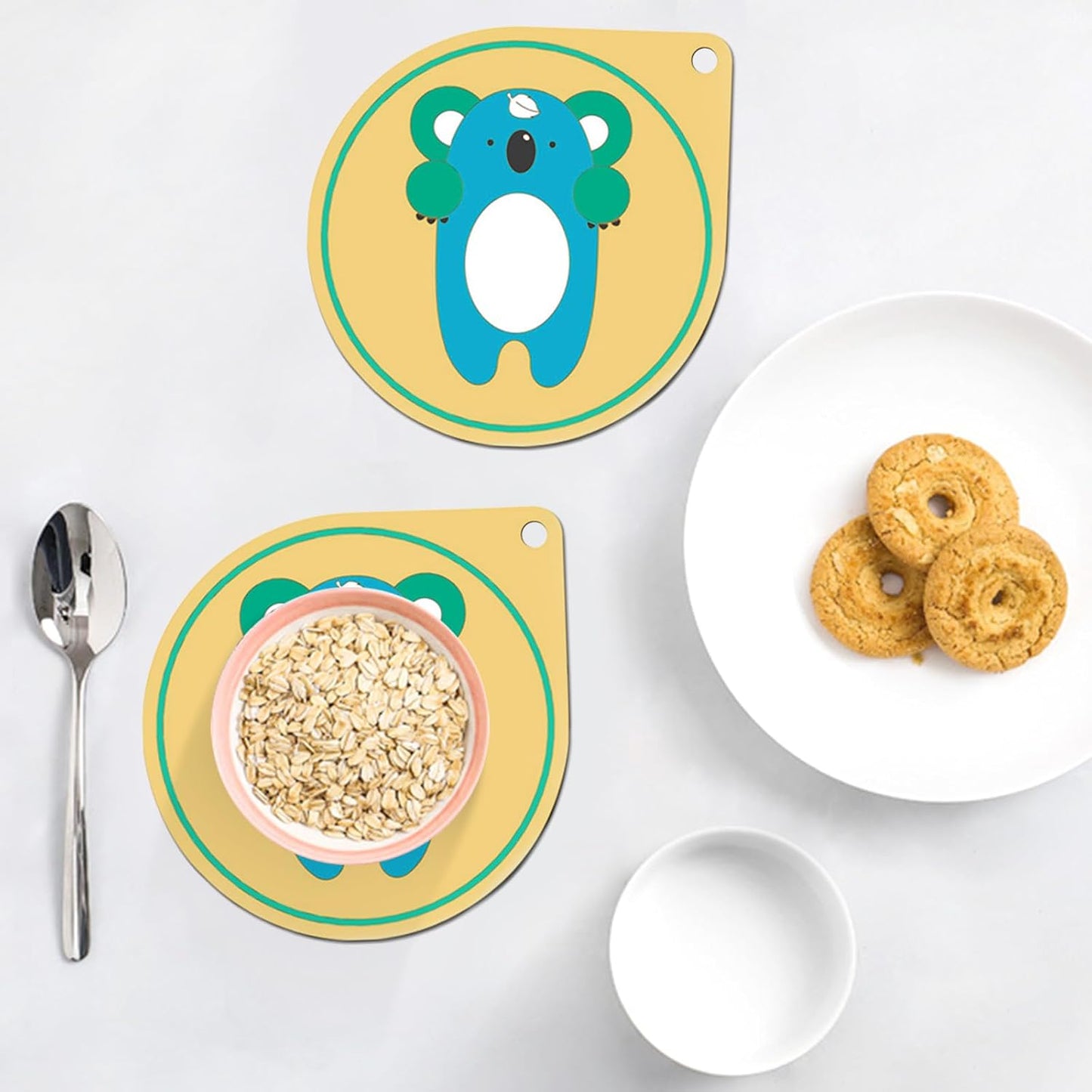 Silicone Coasters Large Drink Coasters Silicone Trivets Hot Mats Cartoon Thickened / Set of 6