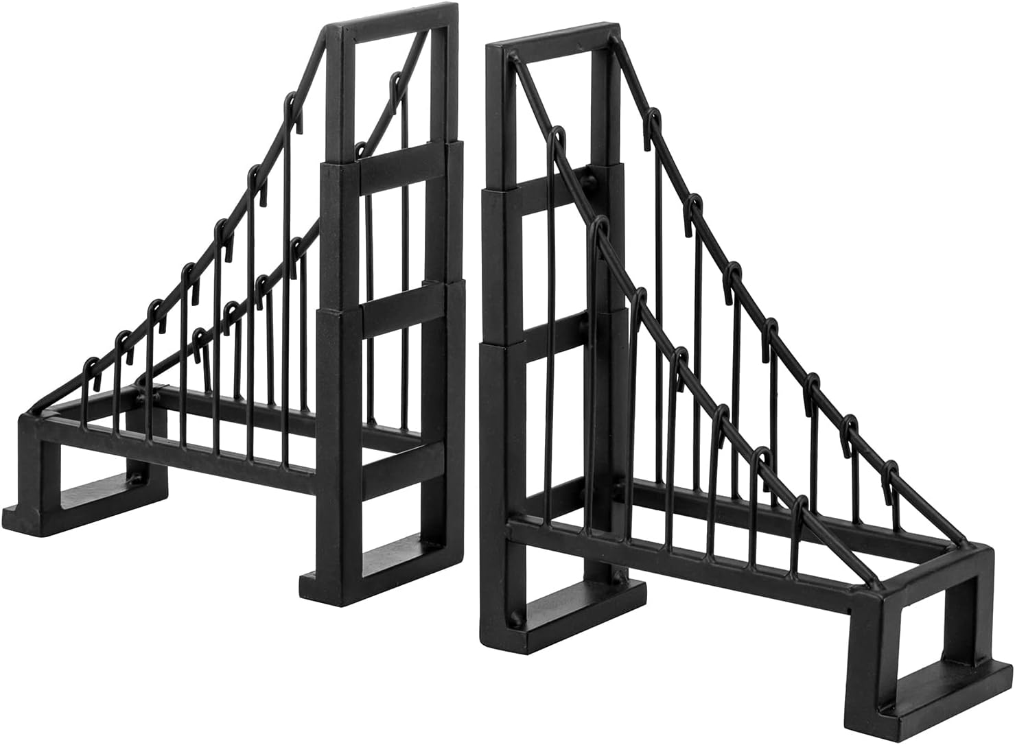 Metal Suspension Bridge Design Book End Shelf Decor / Black