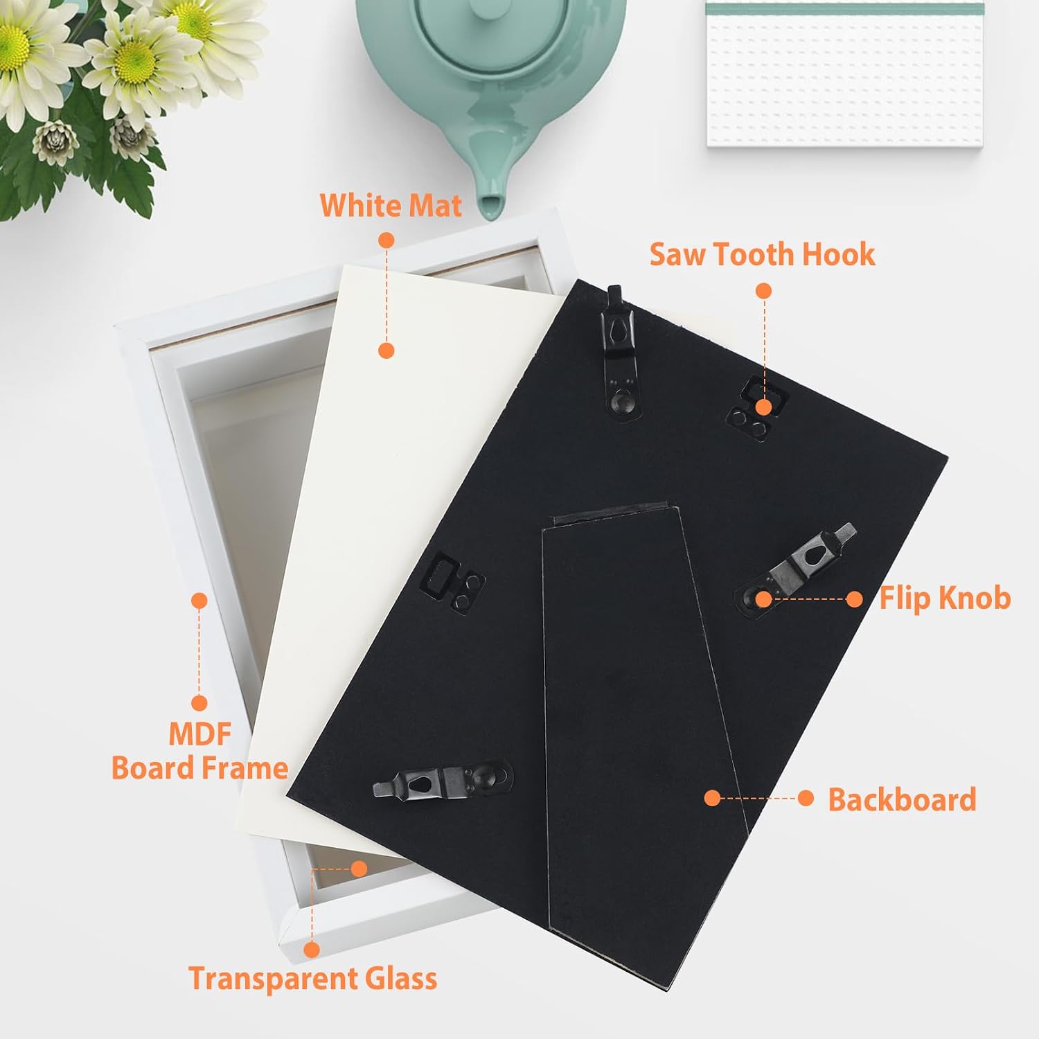 2pcs A4 Shadow Box Frame, 8x12 3D Picture Frame Display Cas with Real Transparent Glass for Photos, Memorabilia