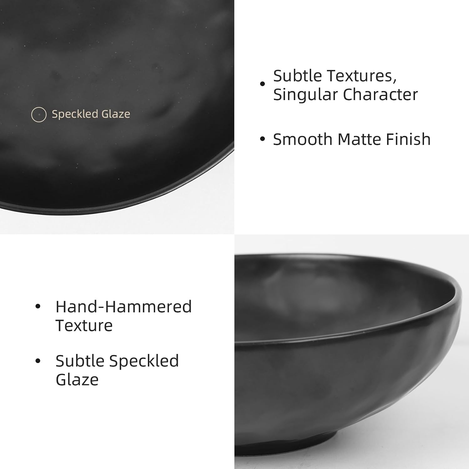 Subtle Hammered Texture / Black