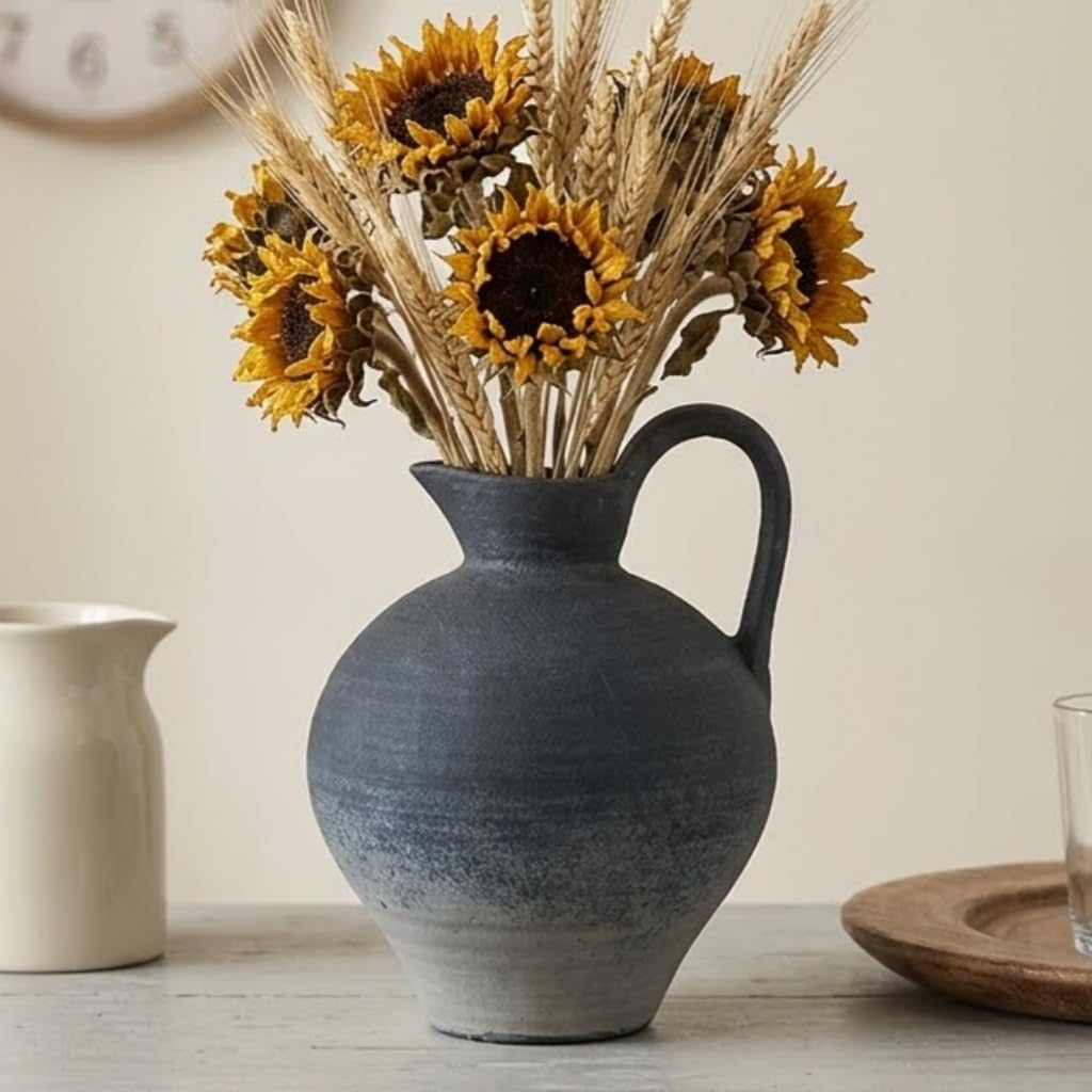 Rustic Home Decor Ceramic Rustic Vase / Black / Shape 1 / 8.86 Inch