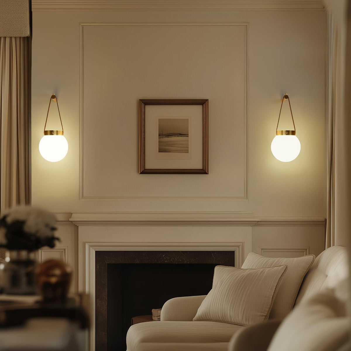 Battery Operated Wall Sconces Set of 2, Gold Wall Lamps for Bedroom with Remote Control Warm/Natural/Daylight/RGB 15