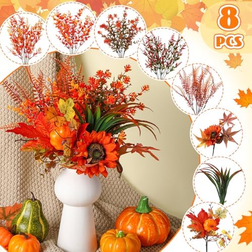 Funnymoom Fall Cornucopia Centerpiece Set with Leaves Pumpkin,Elegant