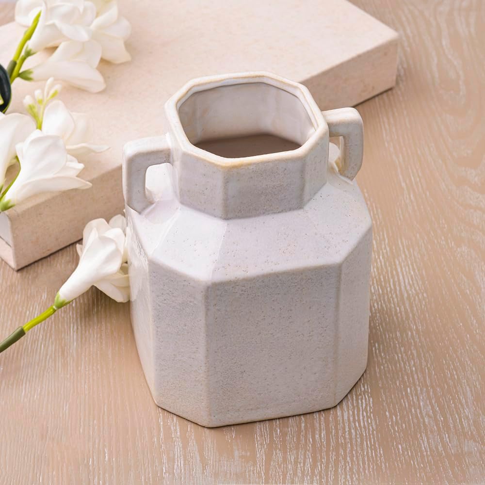 White Boho Vase / 7.3 Inch-white / 7.3 Inch