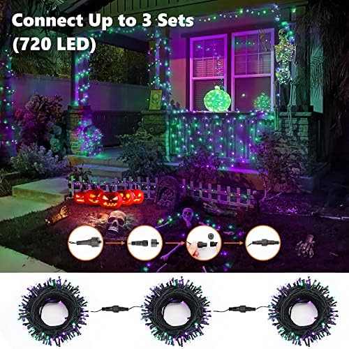 Brizled Outdoor Halloween String Lights Indoor Mini Purple & Green Light