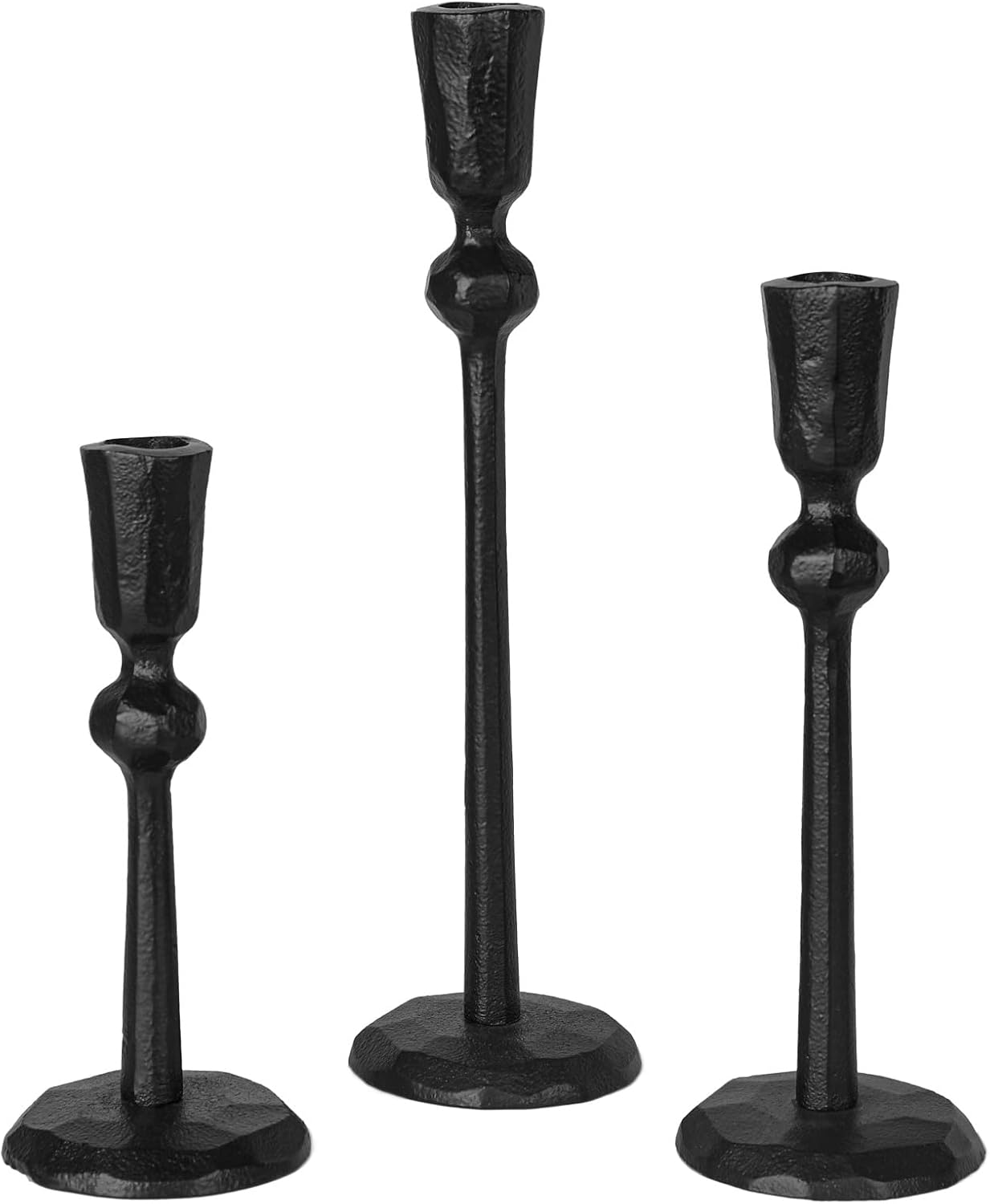 Iron Taper Candle Holder - Set of 3 Decorative Candle Stand | Candlestick Holder for Wedding, Dinning, Party