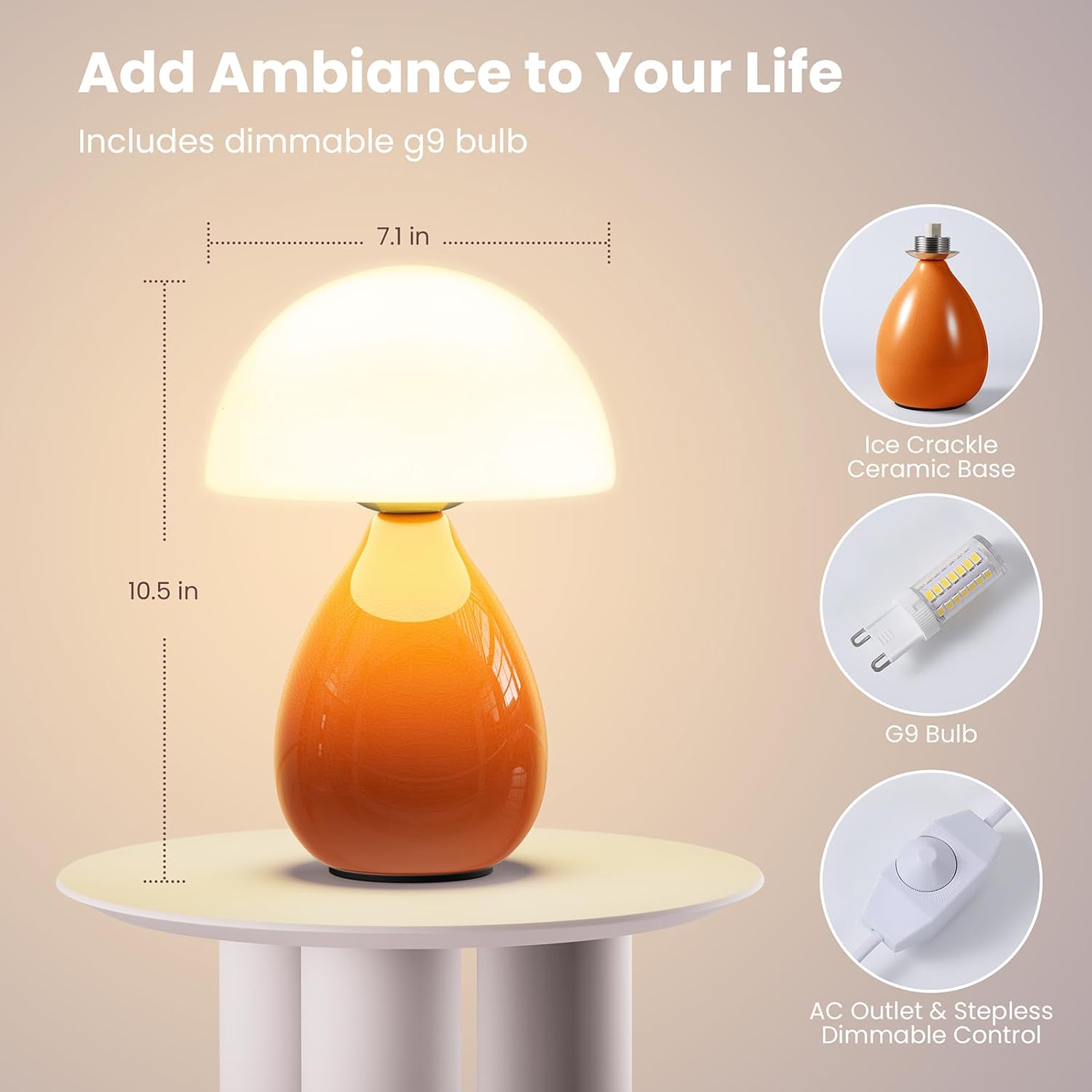 Small Light Dimmable / White Orange